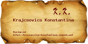 Krajcsovics Konstantina névjegykártya